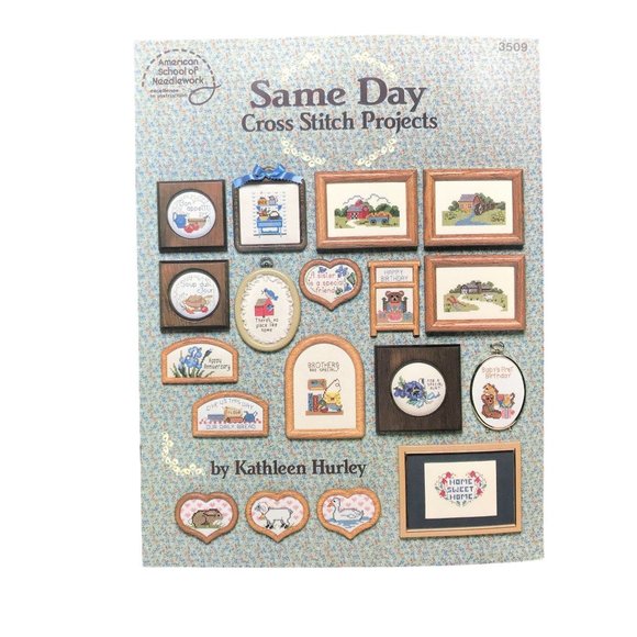 Vintage Cross Stitch Patterns, Same Day Projects by Kathleen Hurley 1987, Americ - Picture 1 of 2